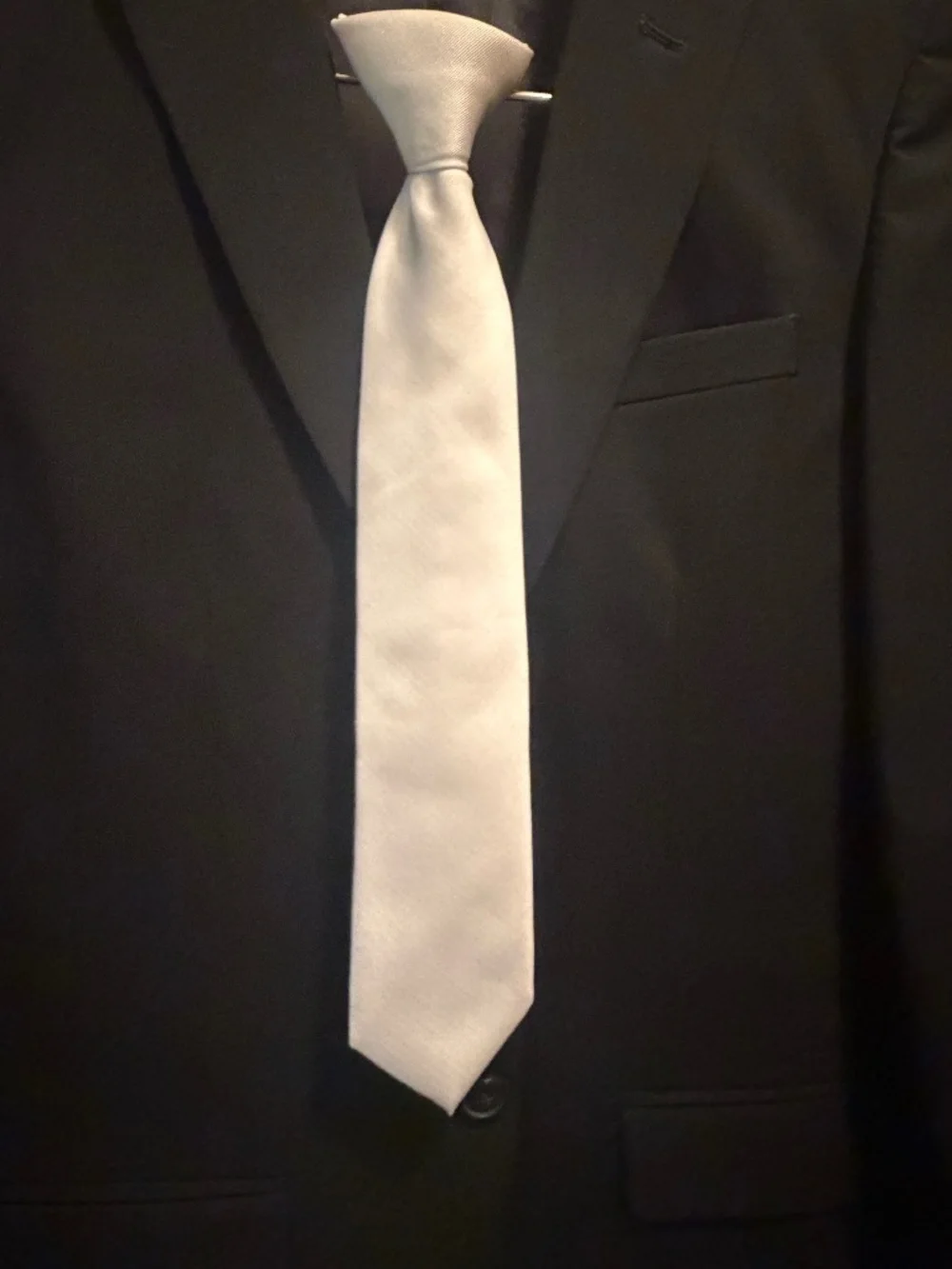 BOYS White Clip-on Tie